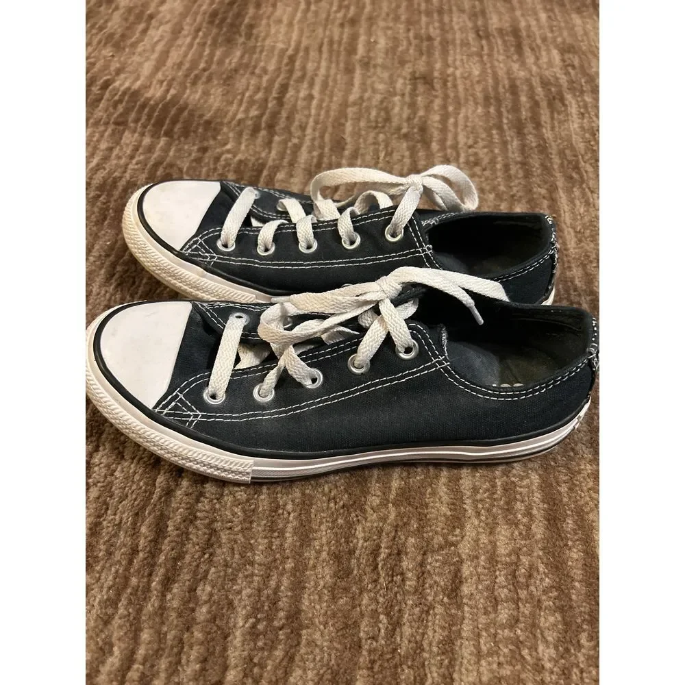 Youth Converse‎ Chuck Taylor All Star Low Top Blue Double Tongue Sneakers Size 3